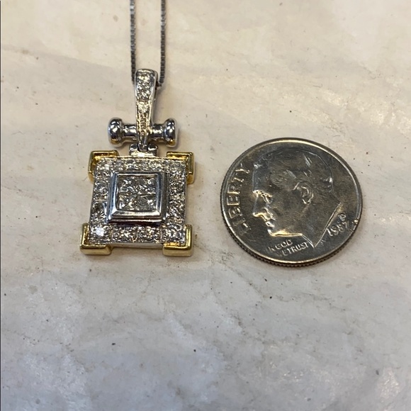 18K yellow gold diamonds pendant - Picture 4 of 6